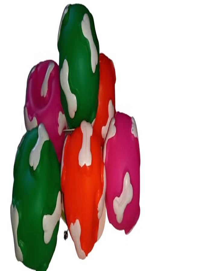 Smart Pups Squeaky Lage Size Bone and pow Print Ball Size (Large,Colour May Very Available Pack of 1 Pcs) - Image 1